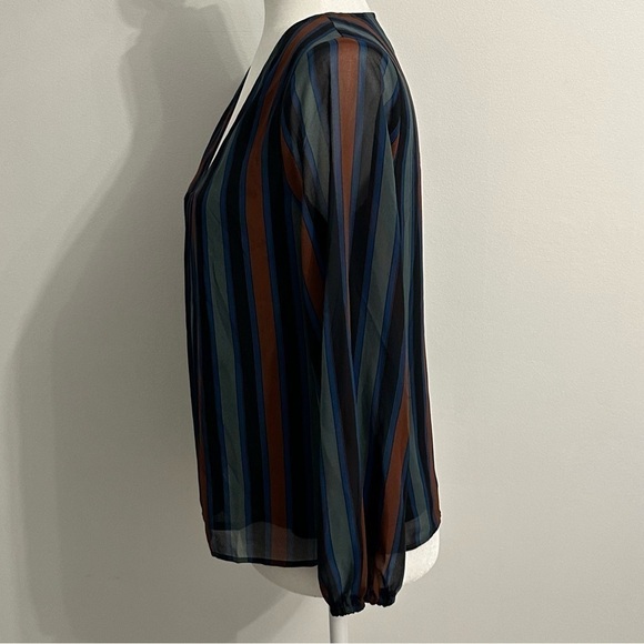 Madewell Sheer-Sleeve Top in Academy Stripe size XS like new - Picture 6 of 13